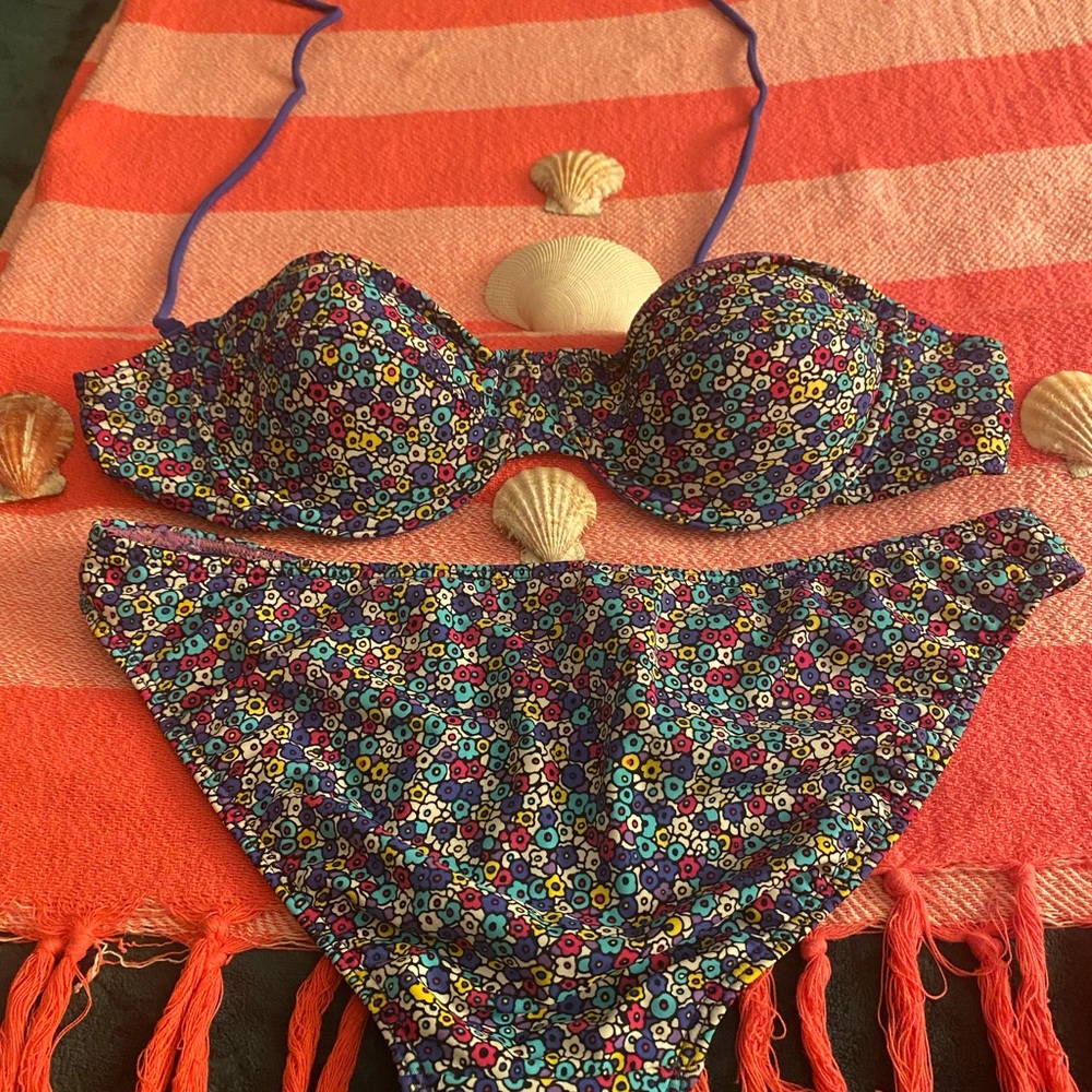 Aeropostale Purple Floral Girls' Bikini Bottoms